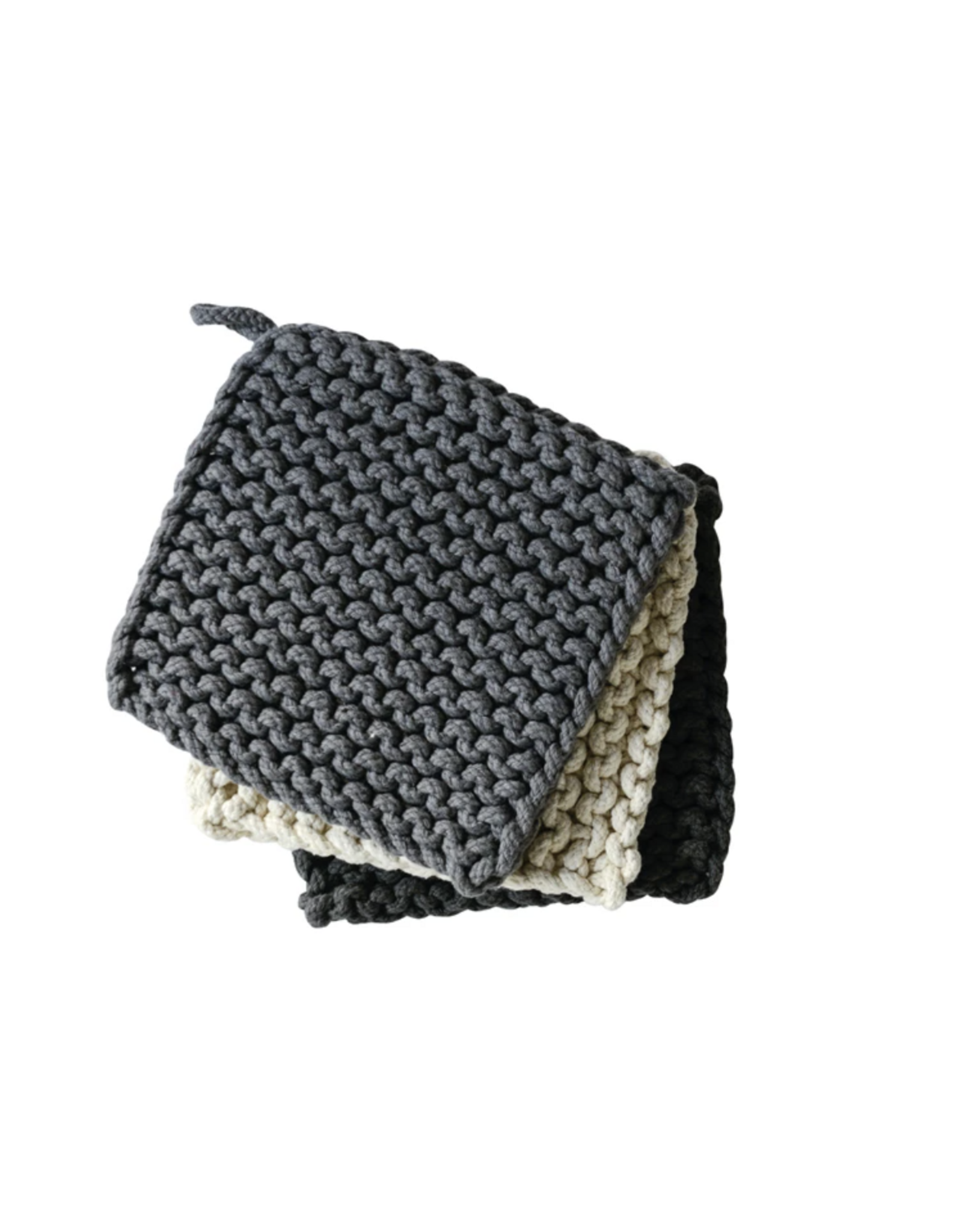 Cotton Crocheted Pot Holder, 3 Colours