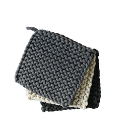 Cotton Crocheted Pot Holder, 3 Colours