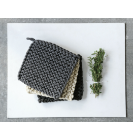 Cotton Crocheted Pot Holder, 3 Colours