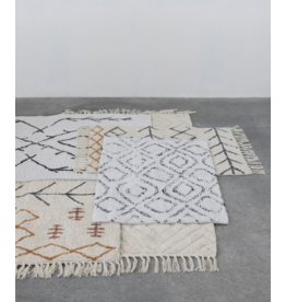Cotton Tufted Bath Mat with Diamond Pattern