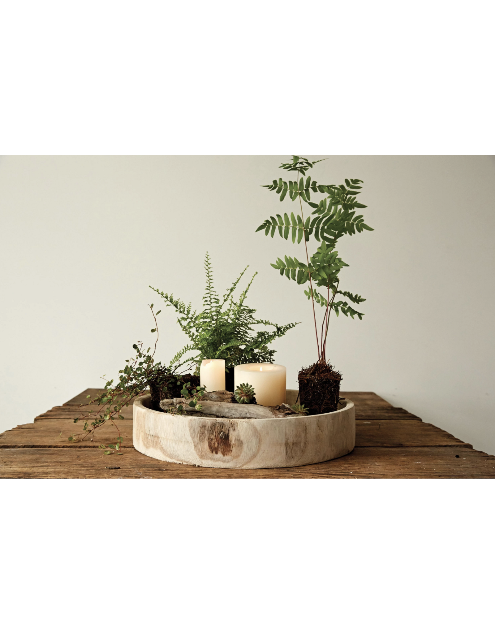 Hand-Carved Paulownia Wood Tray