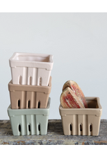 Textured Stoneware Berry Basket, 4 Colors