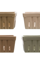 Textured Stoneware Berry Basket, 4 Colors