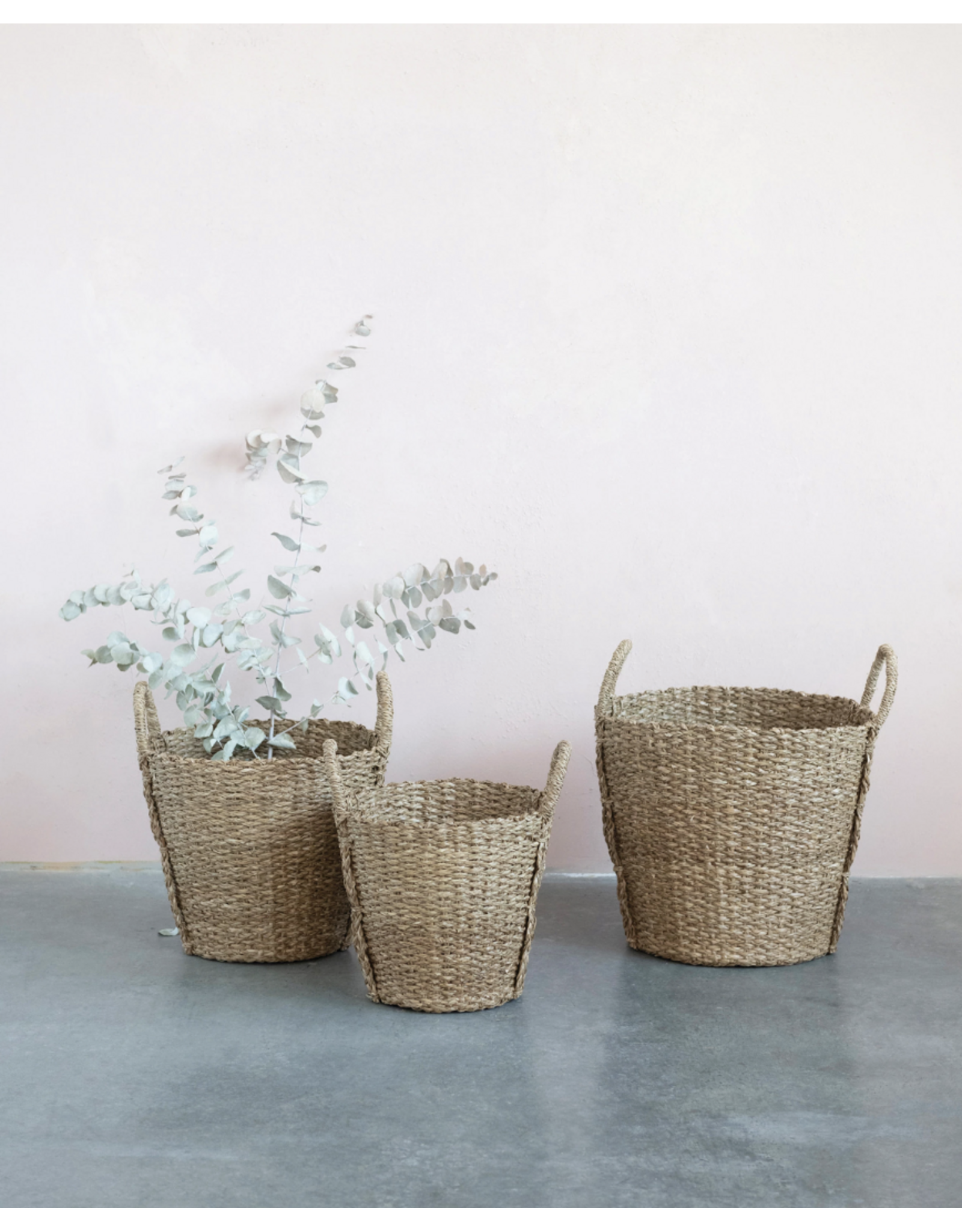 Hand-Woven Bankuan Basket with Braided Handles
