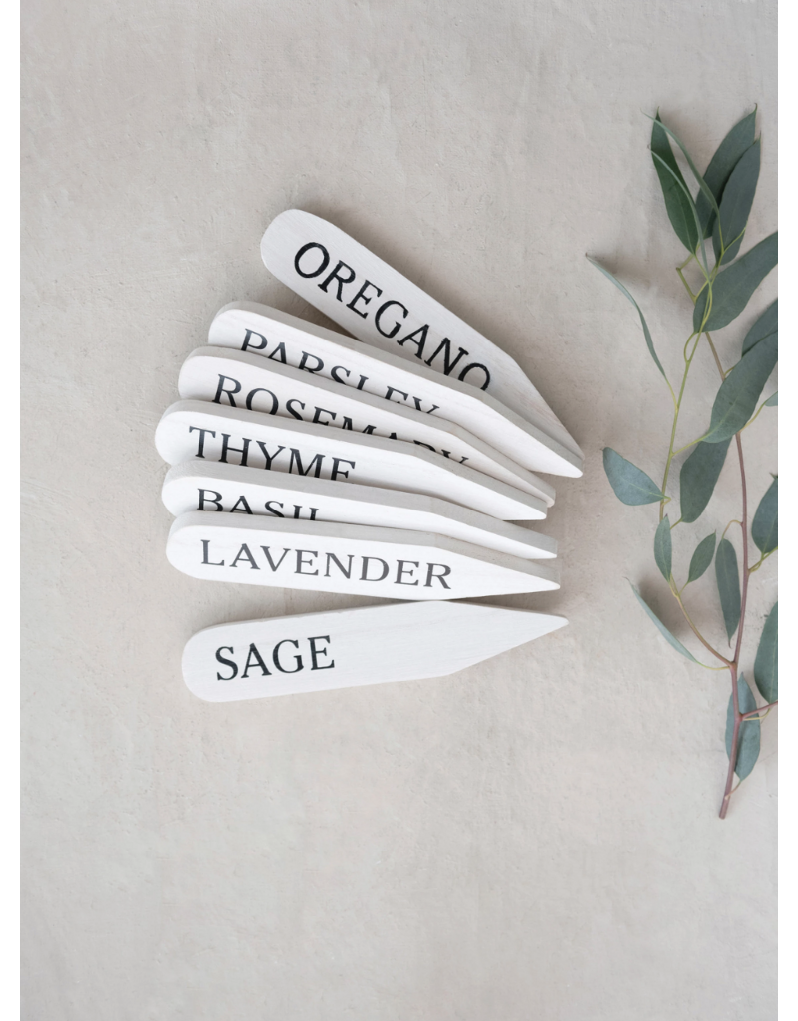 Paulownia Wood Herb Garden Markers, S/7