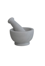 Marble Mortar & Pestle, White, Set of 2