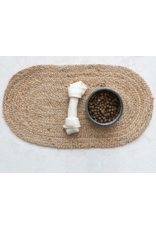 Braided Jute Oval Pet Dish Mat, Natural