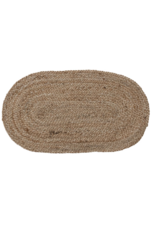 Braided Jute Oval Pet Dish Mat, Natural