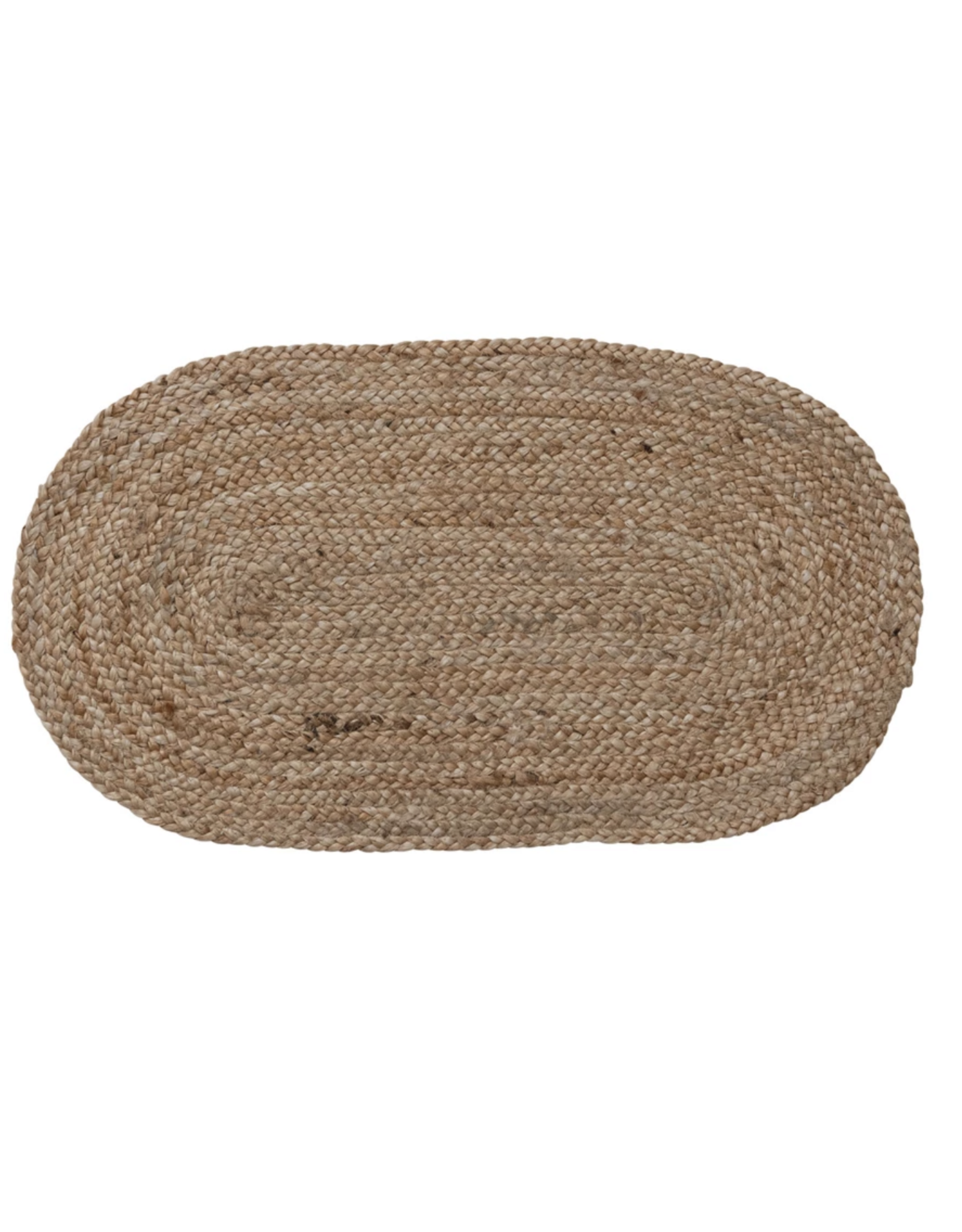 Braided Jute Oval Pet Dish Mat, Natural