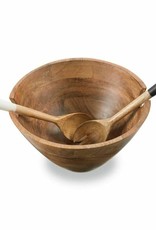 Wood Bowl with Server Set