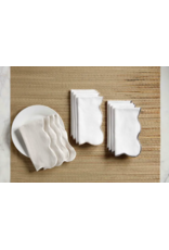 Grey Scalloped Napkin, S/4