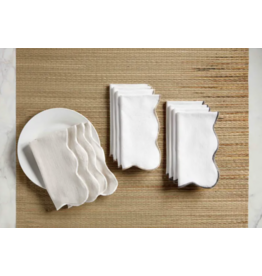 Grey Scalloped Napkin, S/4