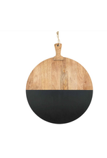 Round Black Wood Serving Board