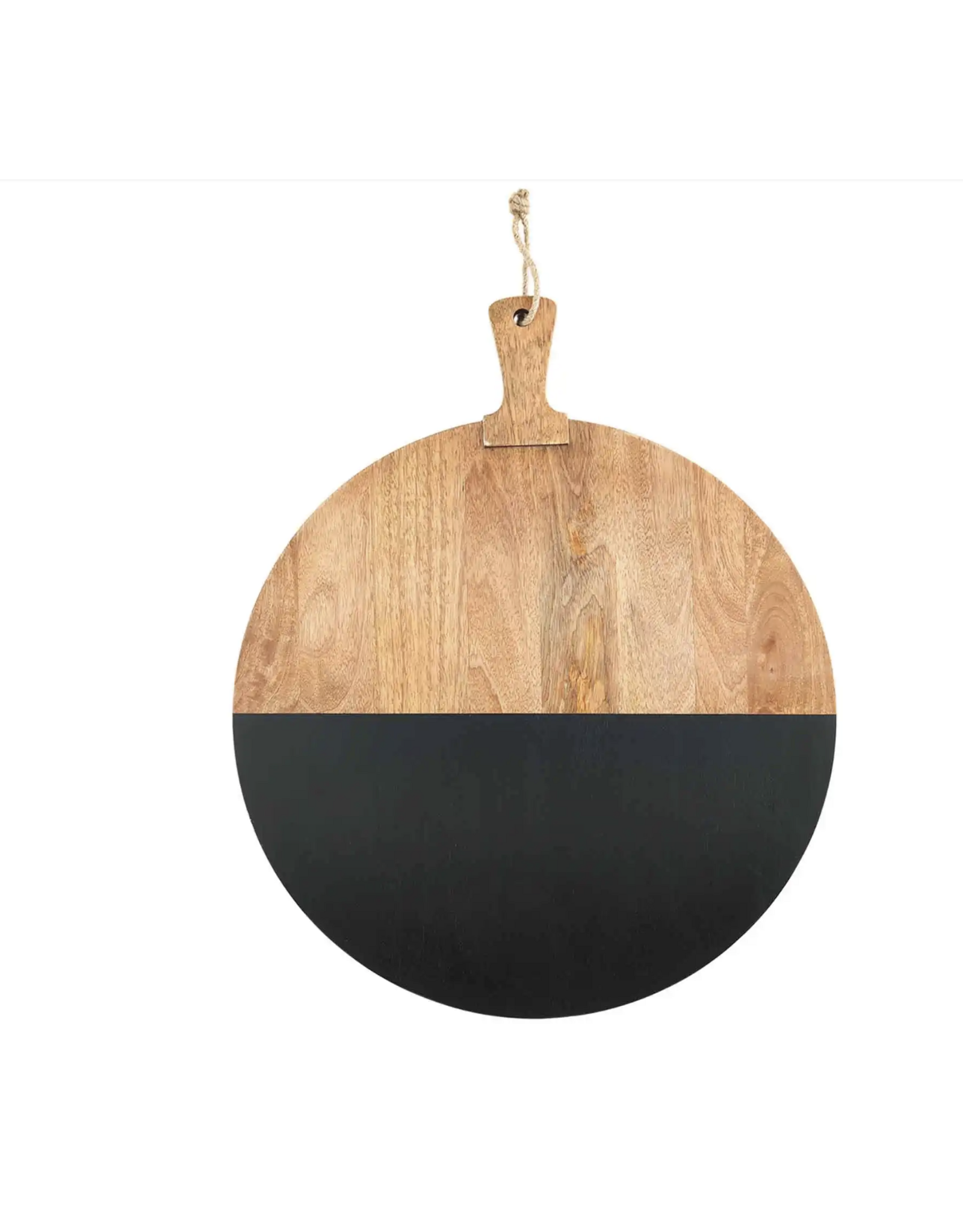 Round Black Wood Serving Board