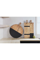 Round Black Wood Serving Board