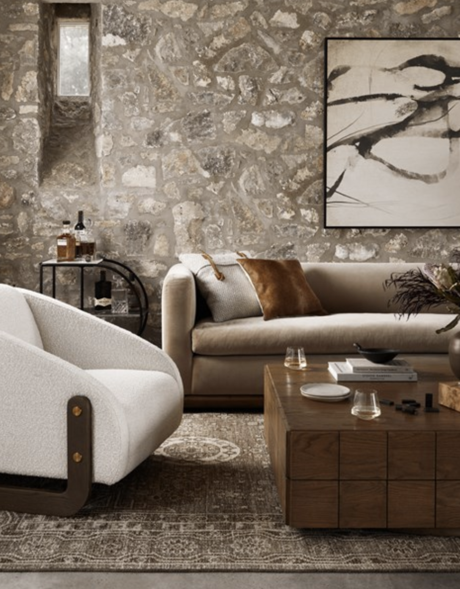 Elizabeth Sofa in Surrey Taupe-82"
