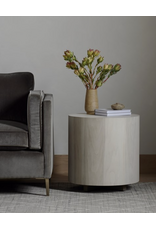 Hudson Round End Table in Ashen Walnut