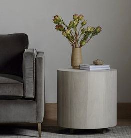 Hudson Round End Table in Ashen Walnut