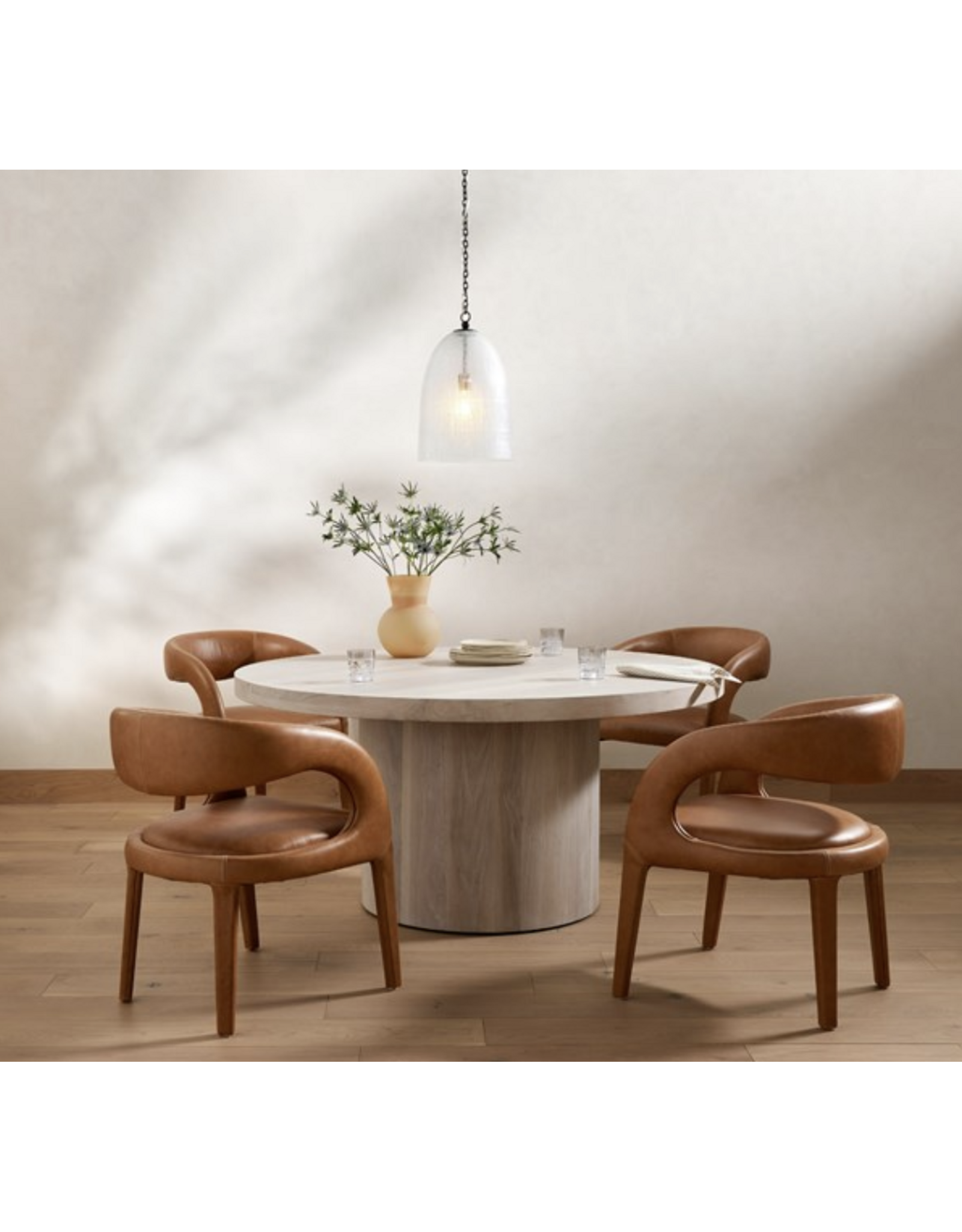 Hudson Round Dining Table Ashen Walnut
