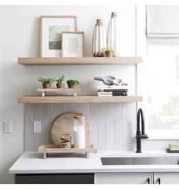 Carver White Washed Wood Tray