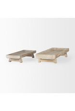 Carver White Washed Wood Tray