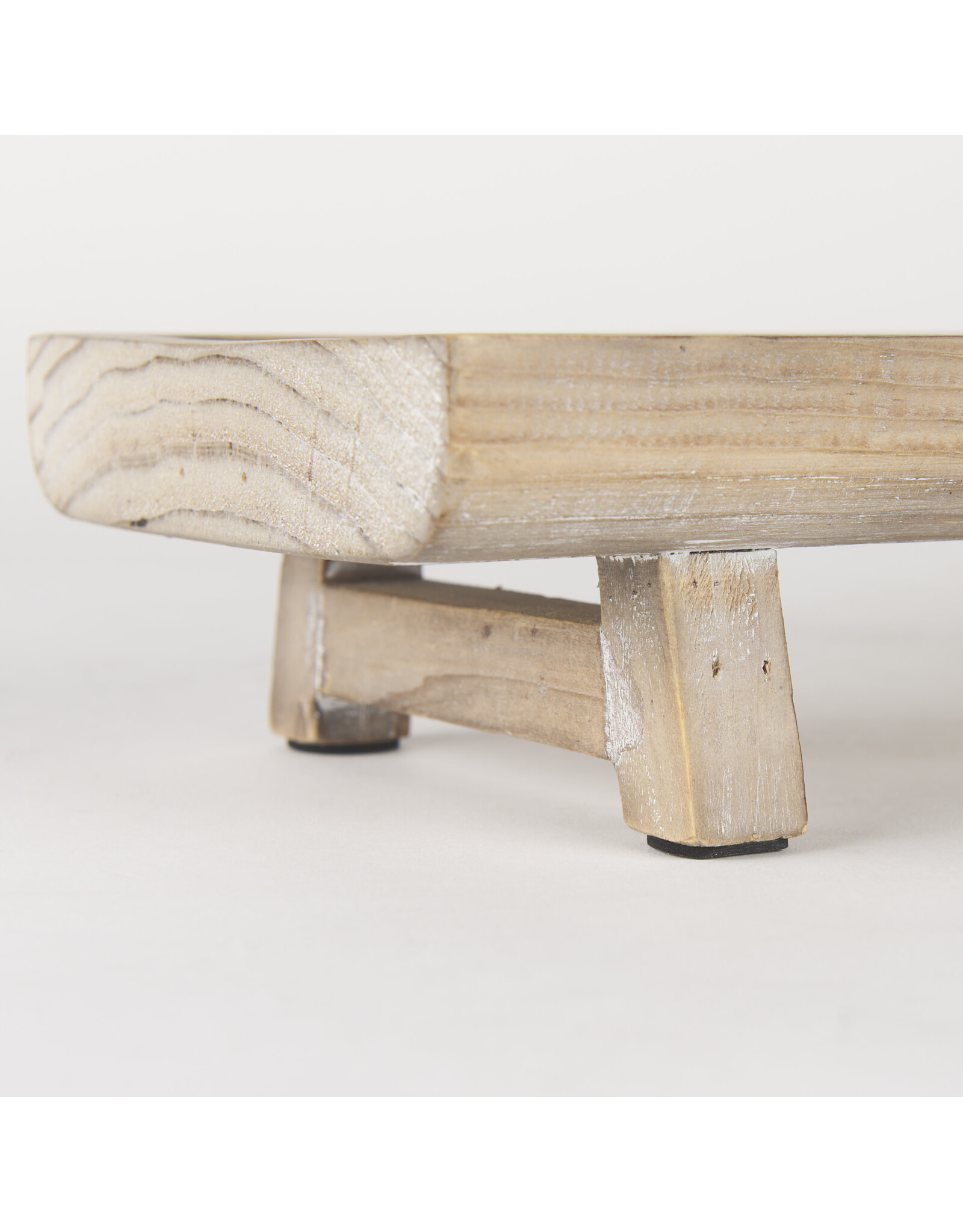 Carver White Washed Wood Tray