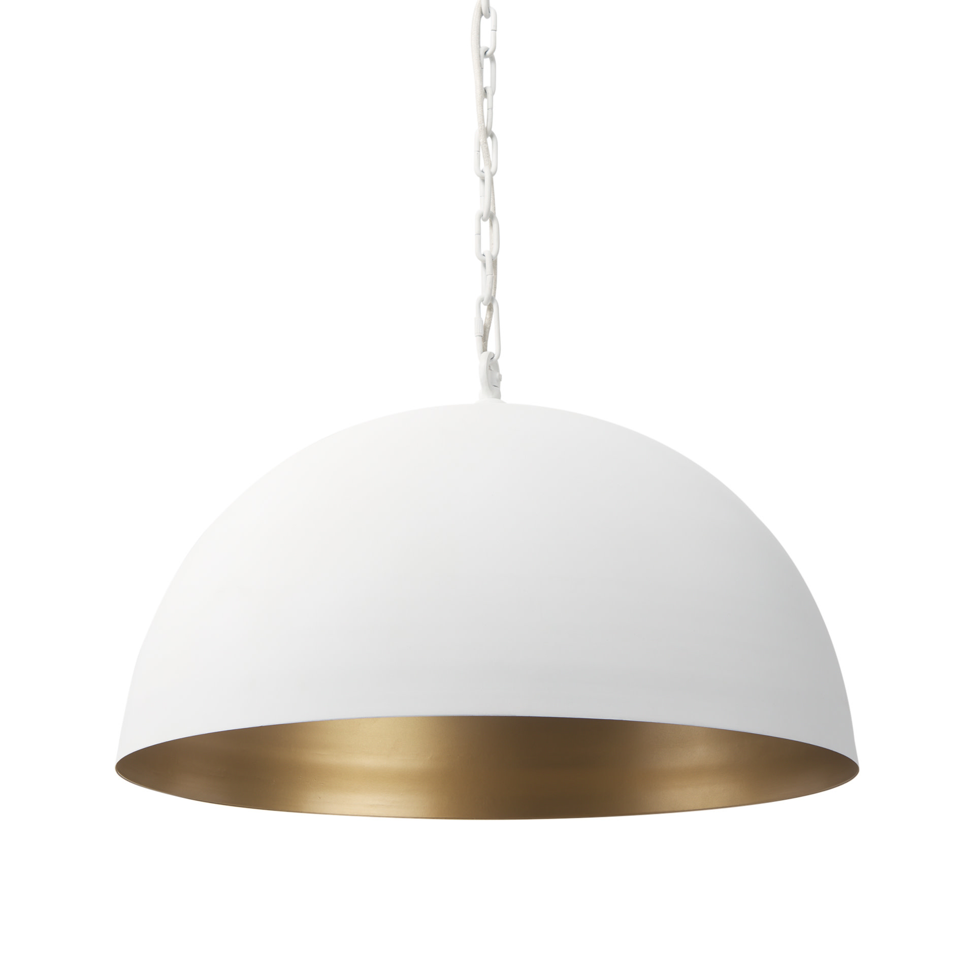 Juniper 24 Round White Dome Pendant Light - Shoppe Jessica