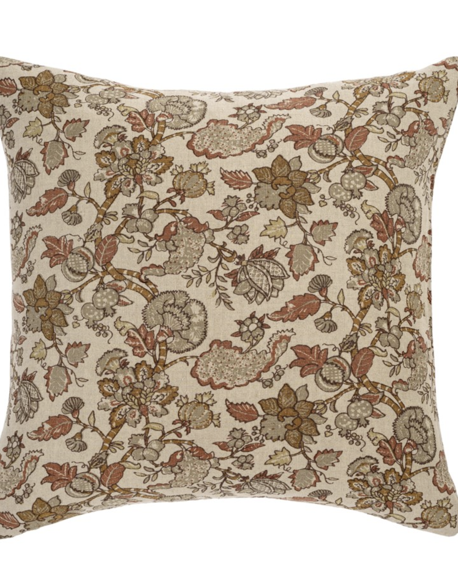Flowerbed Linen Pillow - Sand