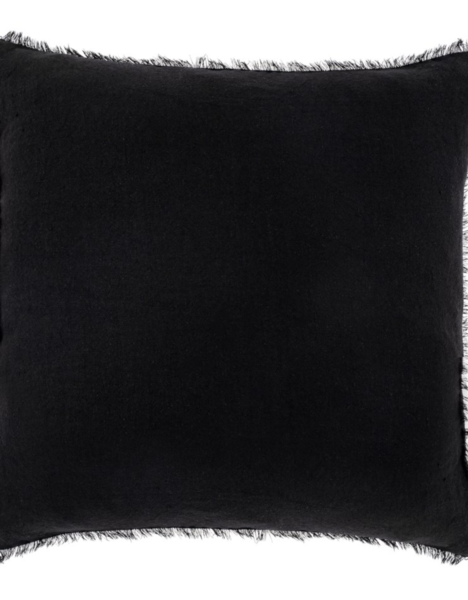Lina Linen Pillow, Black 24x24