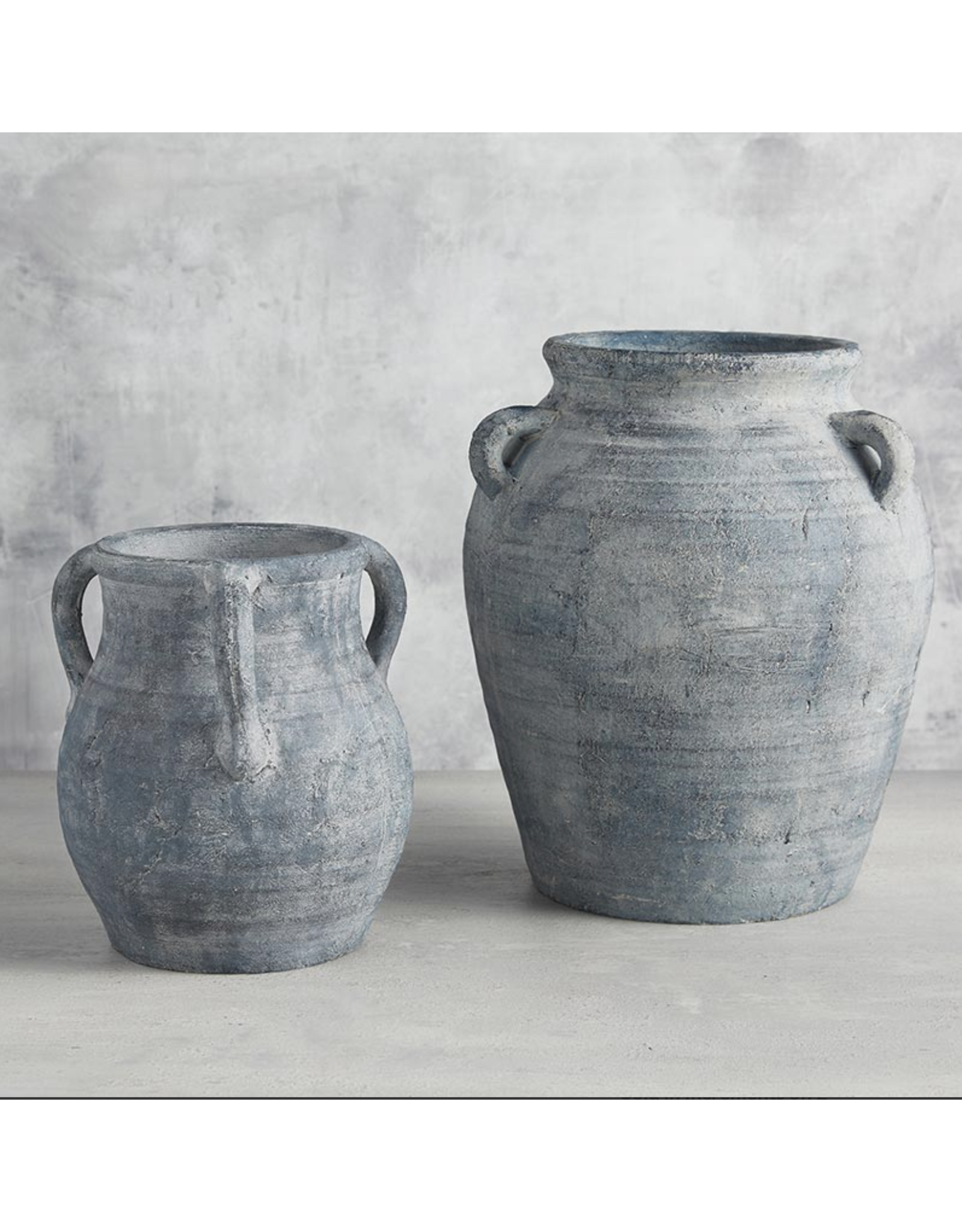 Grey Terracotta Pot with Two  Handles - LG