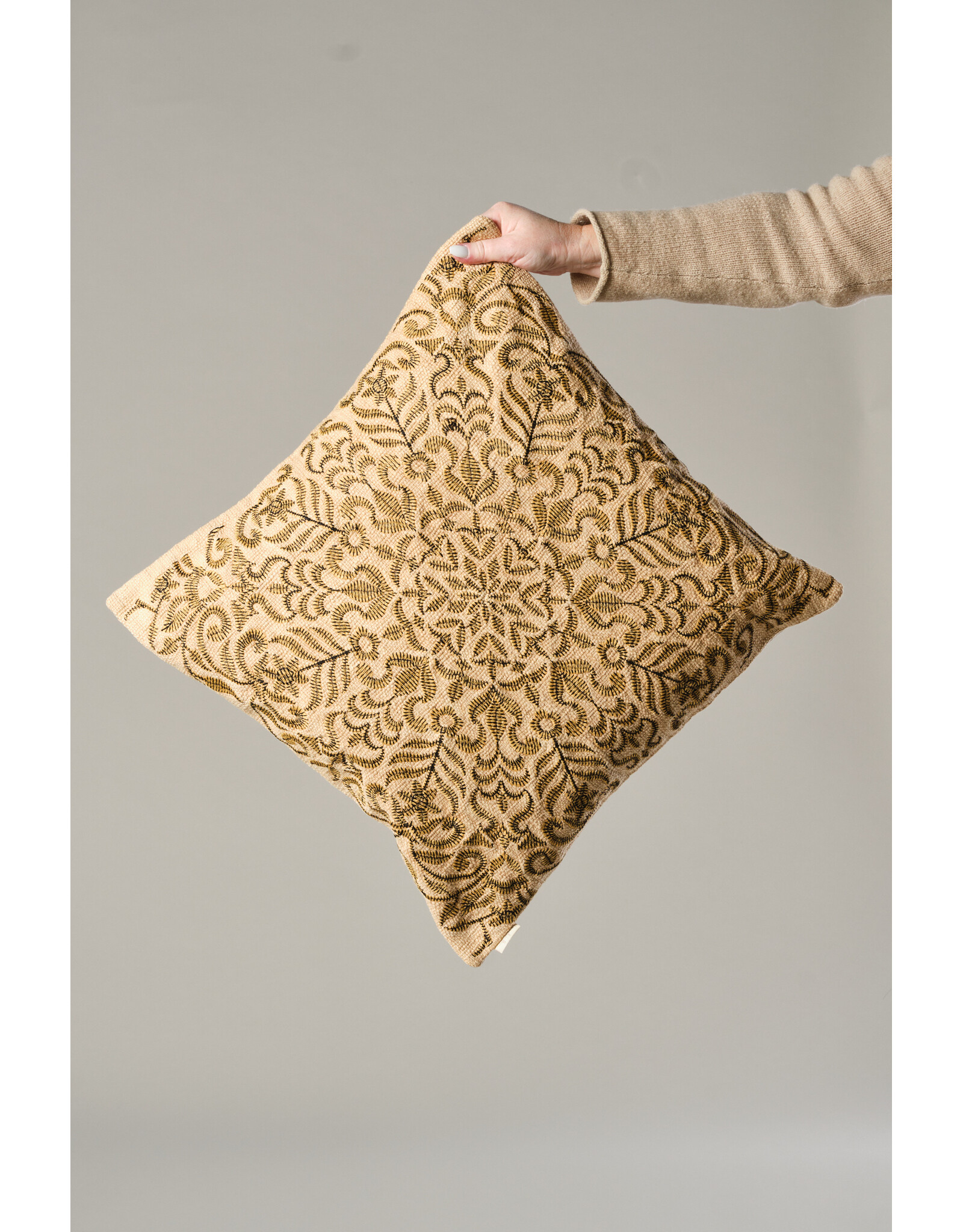 Flora Embroidered Pillow, 20x20