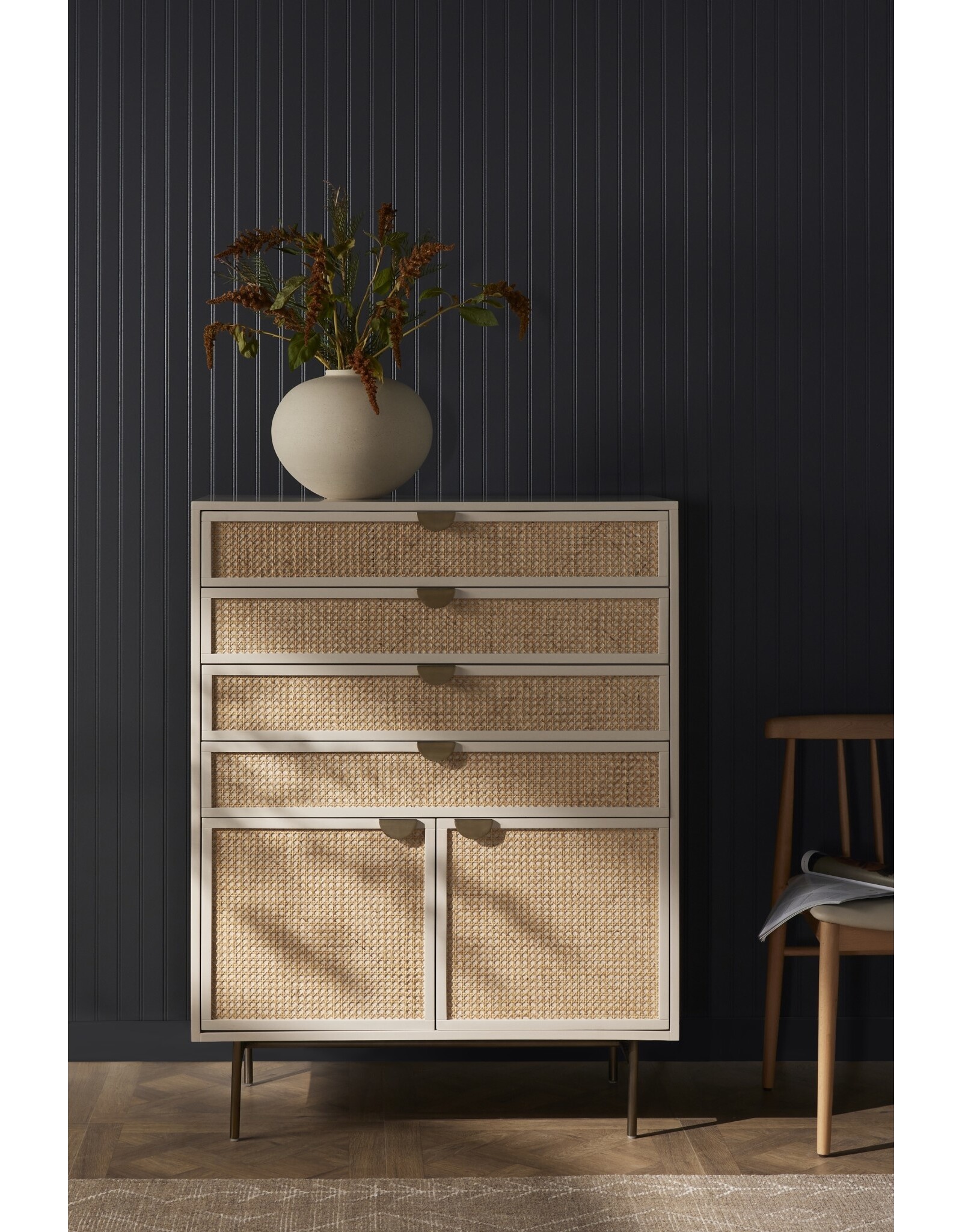 Luella Tall Dresser in Matte Alabaster
