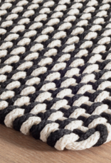 Two-Tone Rope Black/Ivory Handwoven Indoor/Outdoor Rug