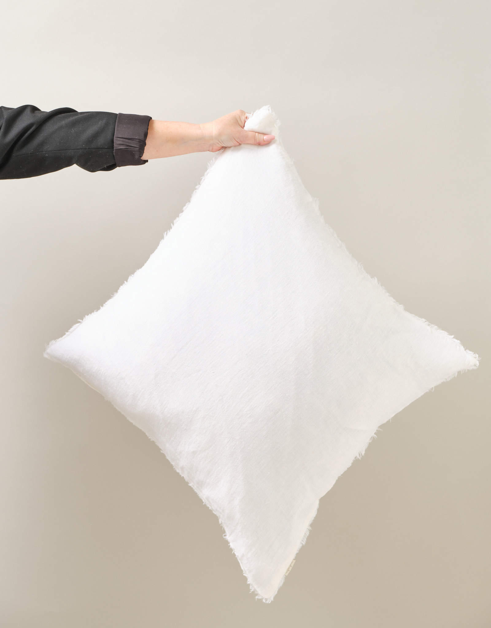 Lina Linen Pillow, White 24x24