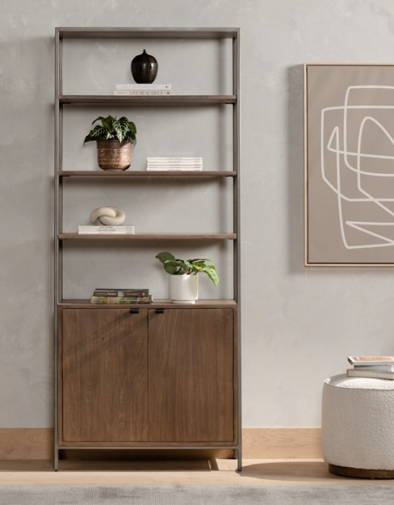 Trey Modular Wide Bookcase - Auburn Poplar