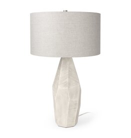 Piven Cream Textured Ceramic Table Lamp
