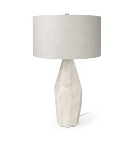Piven Cream Textured Ceramic Table Lamp