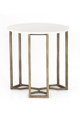 Naomi Marble End Table, Raw Brass