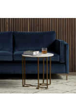 Naomi Marble End Table, Raw Brass
