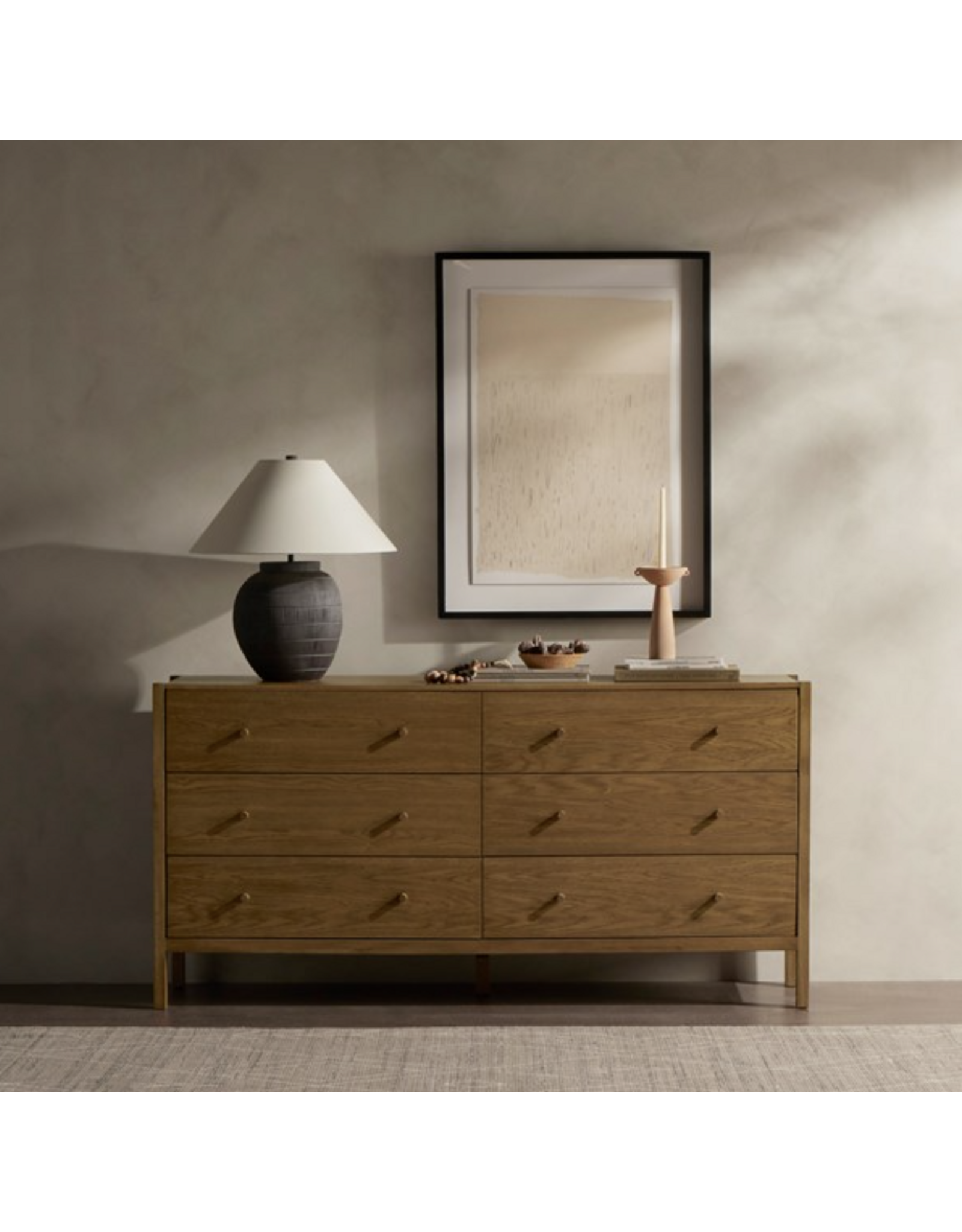 Meadow 6 Drawer Dresser in Tawny Oak