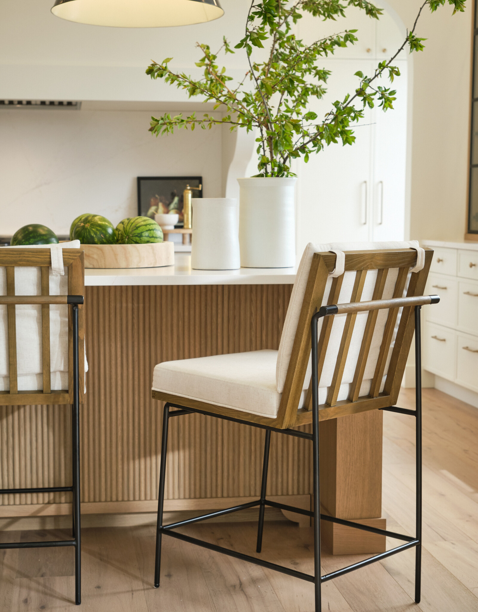 Crete Bar Stool in Savile Flax