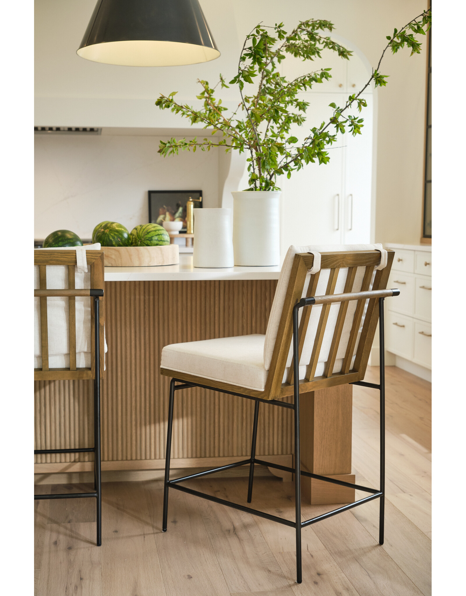 Crete Bar Stool in Savile Flax