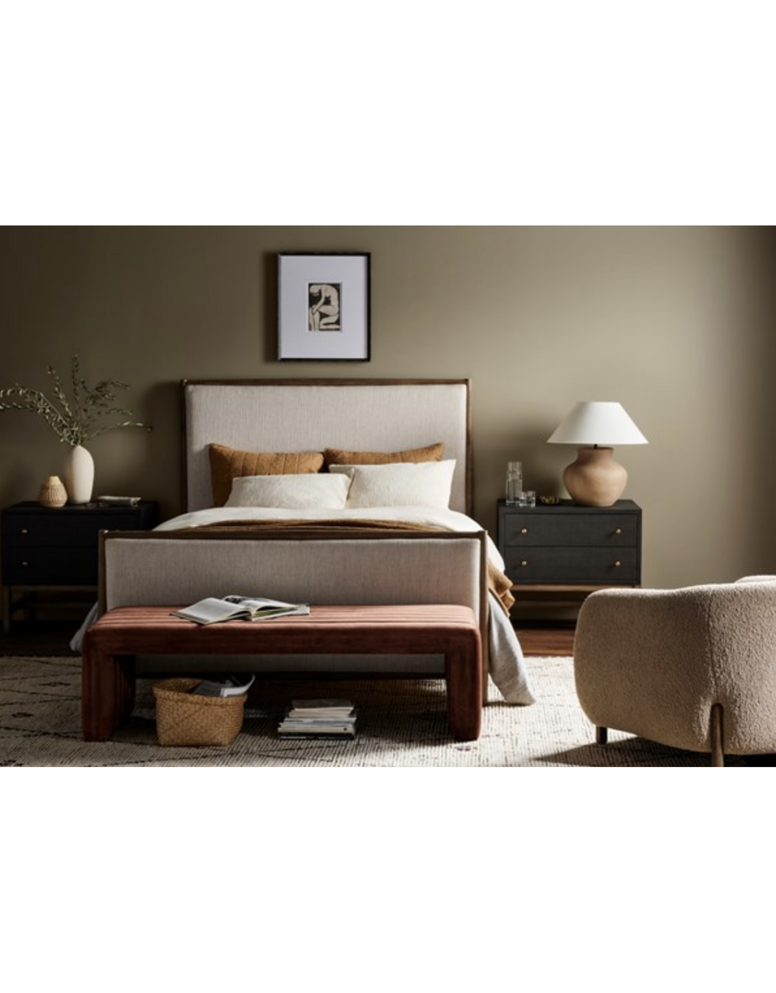Parma Ceramic Table Lamp, Dark Sand