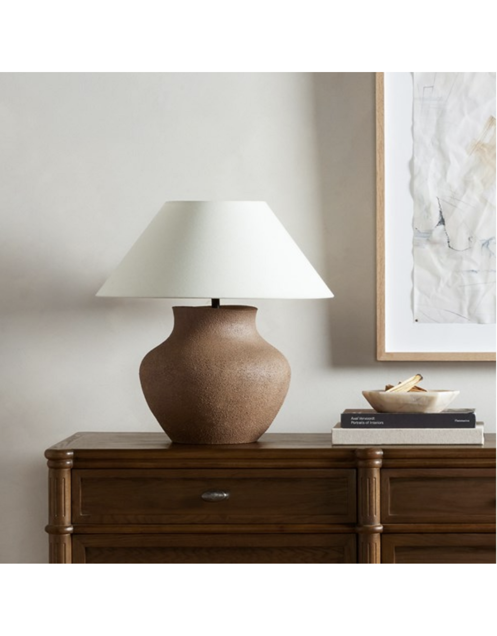 Parma Ceramic Table Lamp, Dark Sand