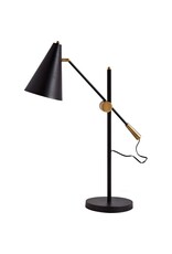Fragon II(26"H) Black/Gold Metal Adjustable Cone Shade Table Lamp