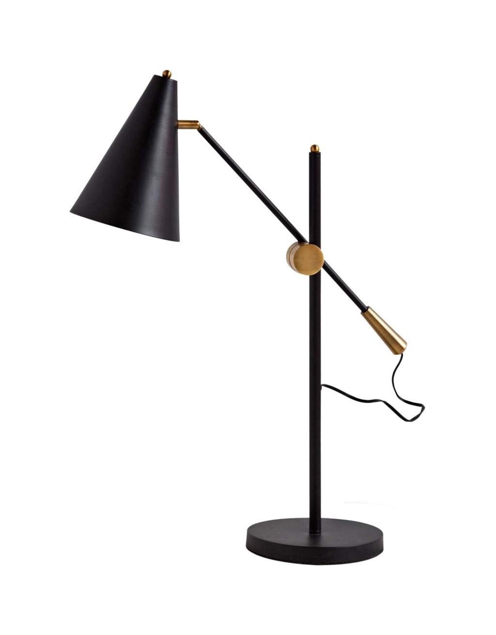 Fragon II(26"H) Black/Gold Metal Adjustable Cone Shade Table Lamp