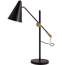 Fragon II(26"H) Black/Gold Metal Adjustable Cone Shade Table Lamp