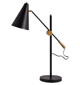 Fragon II(26"H) Black/Gold Metal Adjustable Cone Shade Table Lamp
