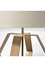 Edwards (26"H) Gold Metal Base w/ Cream Fabric Shade Table Lamp
