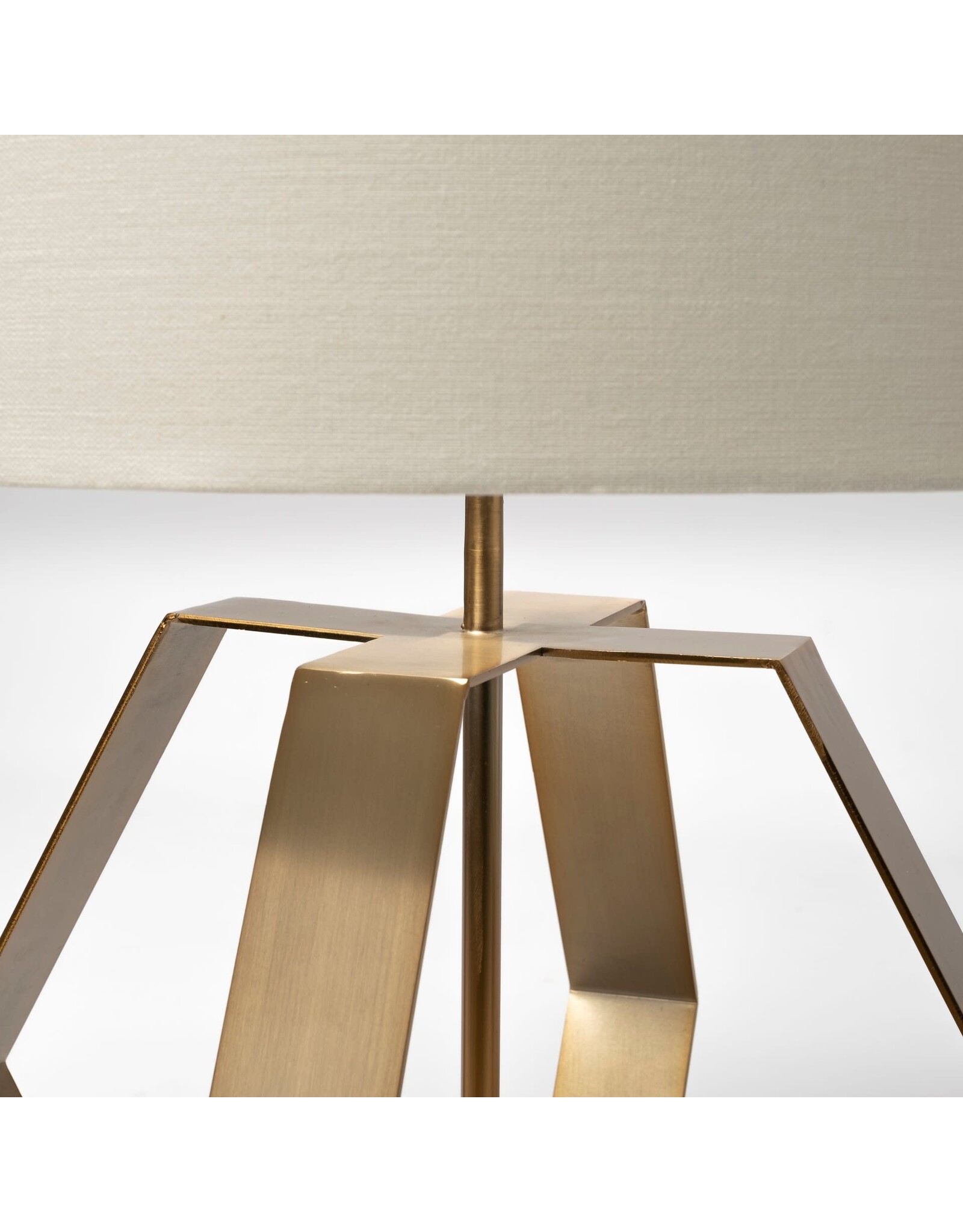 Edwards (26"H) Gold Metal Base w/ Cream Fabric Shade Table Lamp